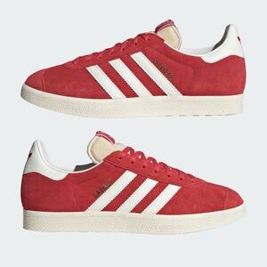 adidas Gazelle Red and White Sneakers